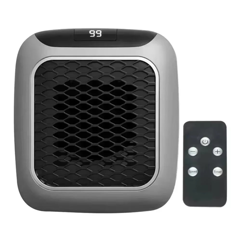 800W Mini Heater for Home Small Bathroom Heating Fans Wall Mounted PTC Ceramic Electric Heater with Remote Control Household
